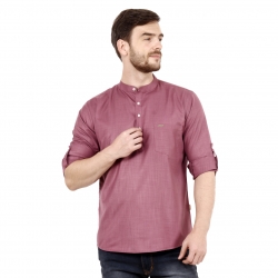 Mens Peony Purple Short Kurta